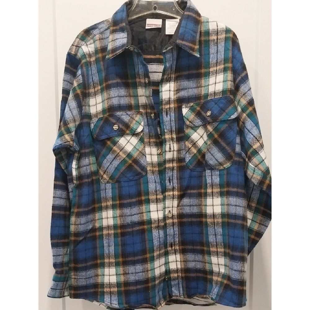 Field & Stream Blue Plaid Quilted Jacket/Shirt...Size L.  NWOT